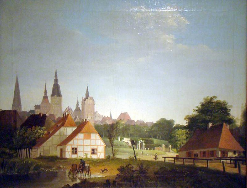 Georg Friedrich Kersting Ansicht von Rostock von Westen oil painting image